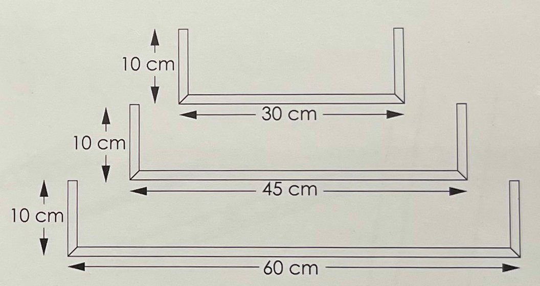 Linder Exclusiv GmbH Wandregal 3er belastbar zu Wandregale x Regal-Set 15 kg 10 Deko 3 bis cm 8 Hängeragl 30/45/60 schwarz 3-tlg., x Wandregal Bücherregal