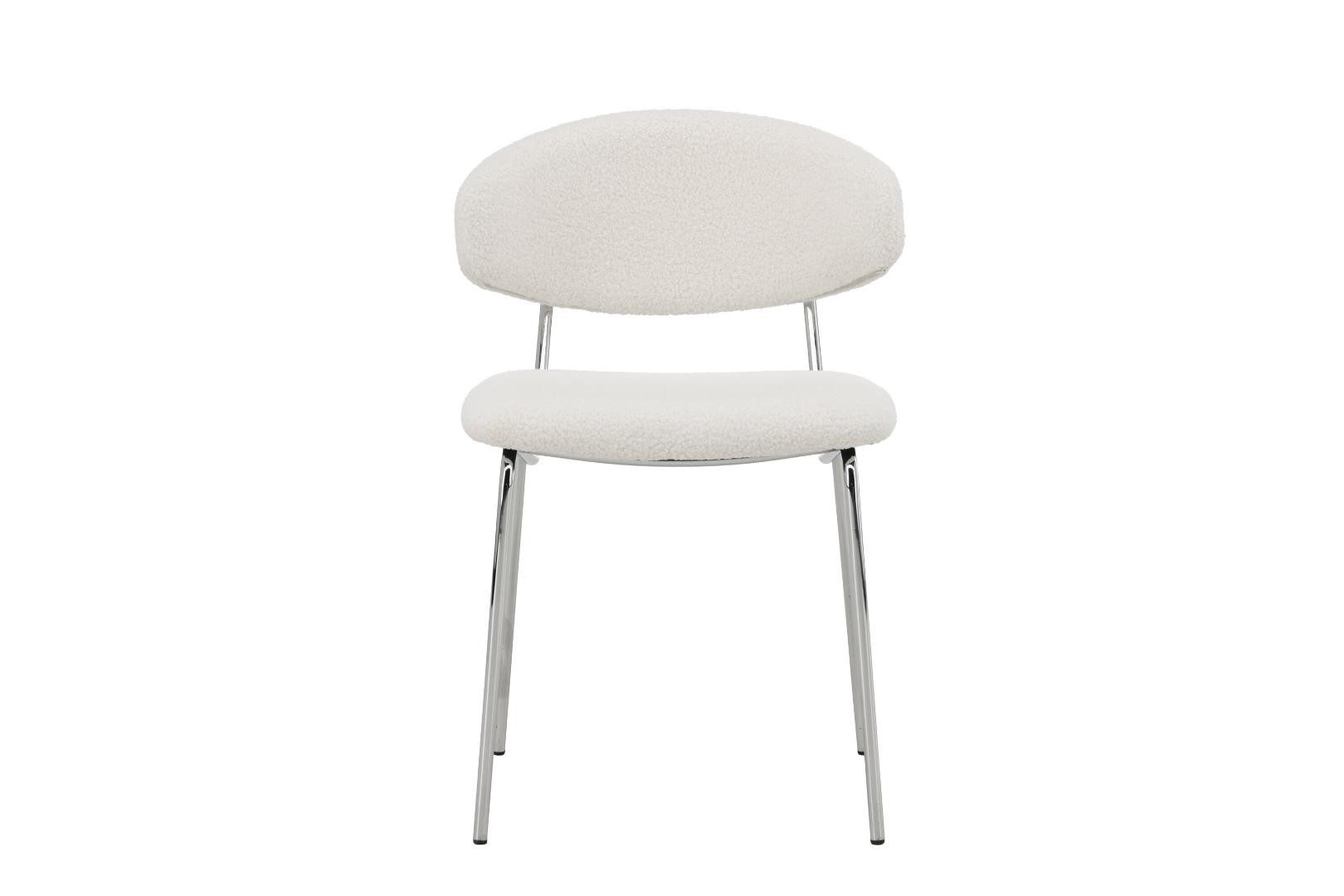 Venture Home Esszimmerstuhl 2er Set Chico Esszimmerstuhl Boucle weiß.