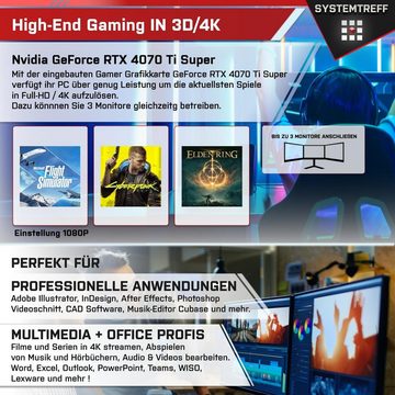 SYSTEMTREFF Gaming-PC (Intel Core i7 13700F, GeForce RTX 4070 Ti Super, 32 GB RAM, 1000 GB SSD, Wasserkühlung, Windows 11, WLAN)