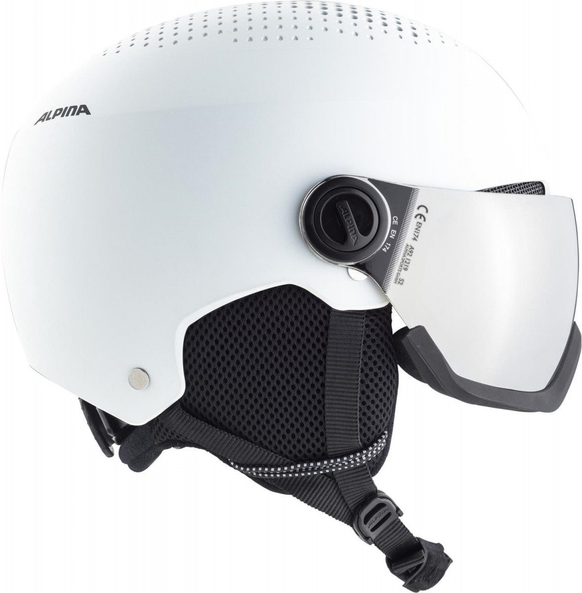 Skihelm Alpina Arber Visor Q-Lite Skihelm Snowboardhelm white matt A9228