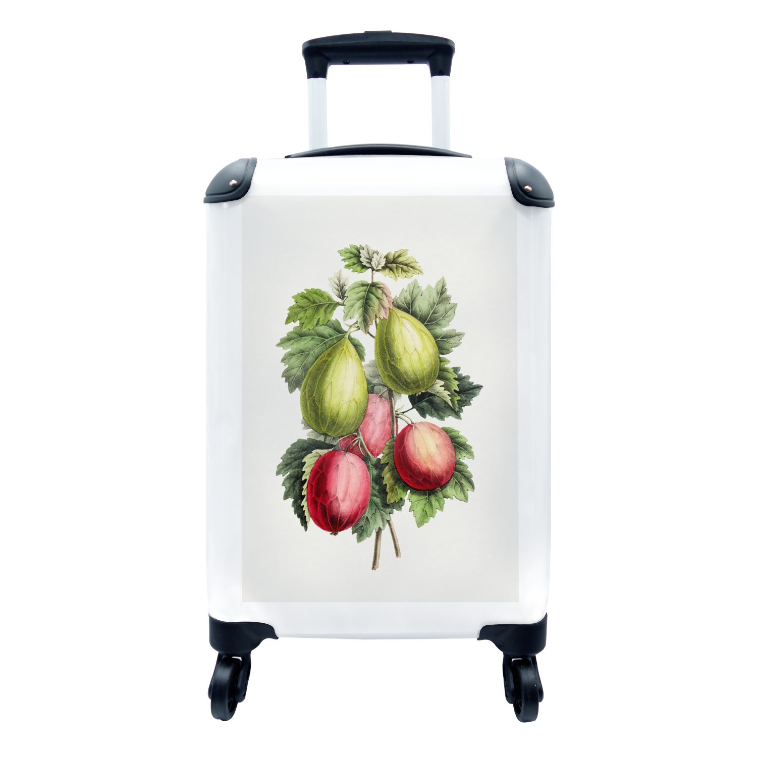 MuchoWow Handgepäckkoffer Obst - Feigen - Lebensmittel, 4 Rollen, Reisetasche mit rollen, Handgepäck für Ferien, Trolley, Reisekoffer