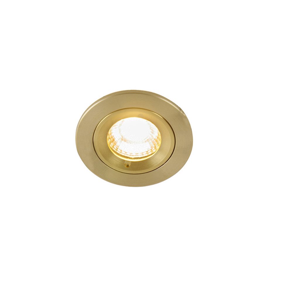 Qazqa LED Einbaustrahler Xena, ohne Leuchtmittel, Warmweiß, QAZQA Downlight, gu10, gold, Aluminium, Modern