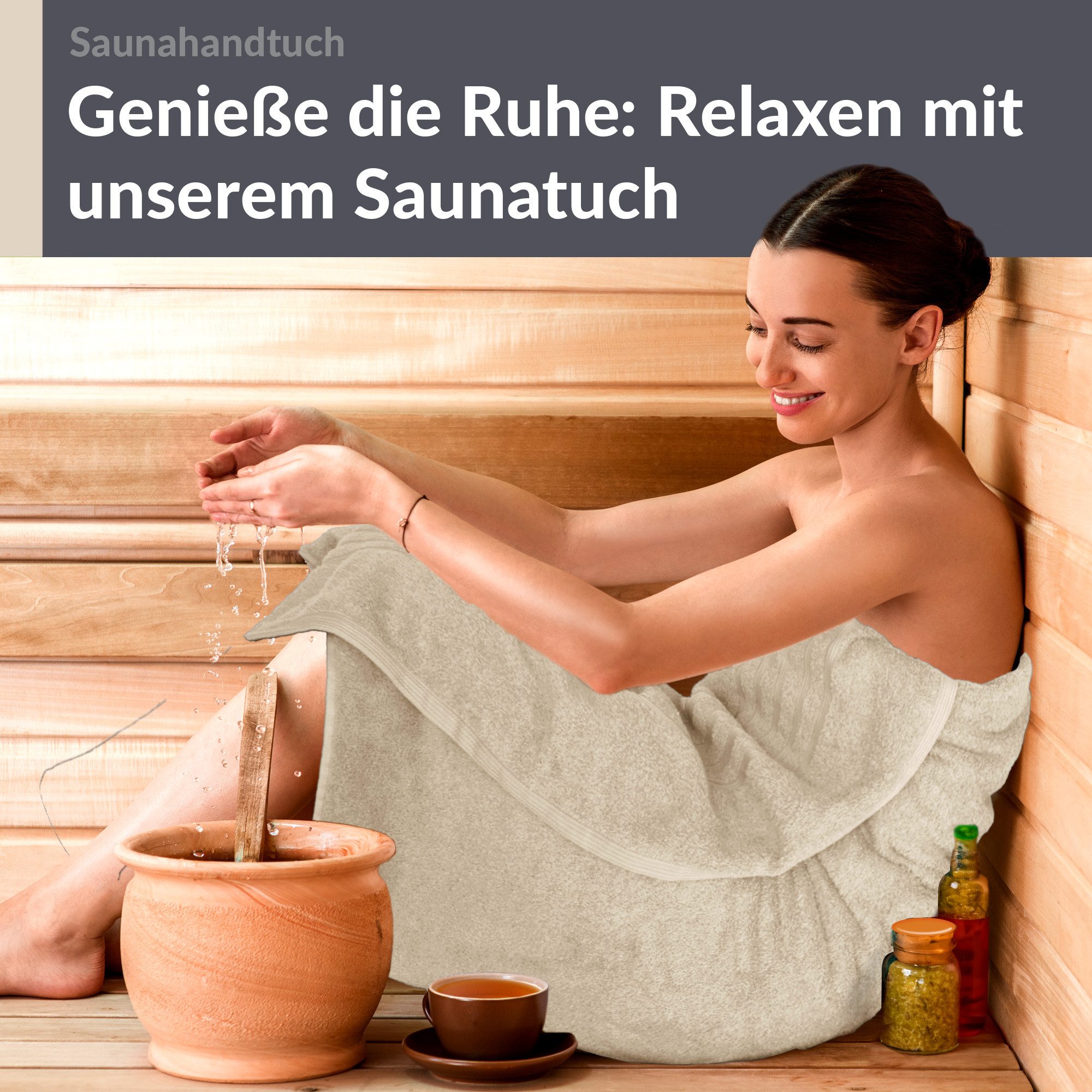 Lashuma Saunatuch XXL Handtuch London, Frottee (1-St), Badetuch Damen & Badehandtuch Herren 100x200 cm - Saunahandtuch 80x220 – Bild 4 von 5