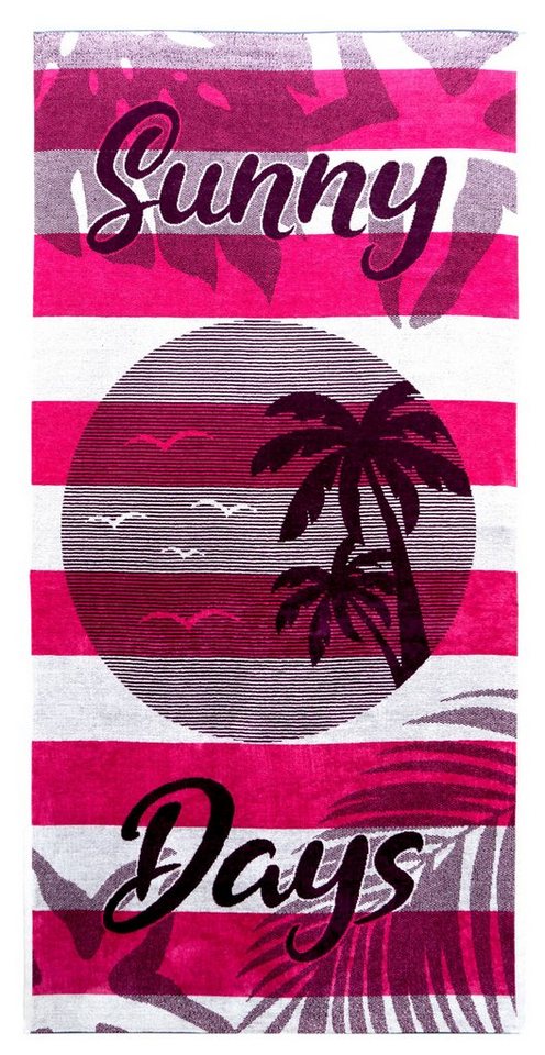 Lashuma Strandtuch Las Palmas, Velours Frottee, Großes Handtuch Velours, Badetuch 90x180 cm