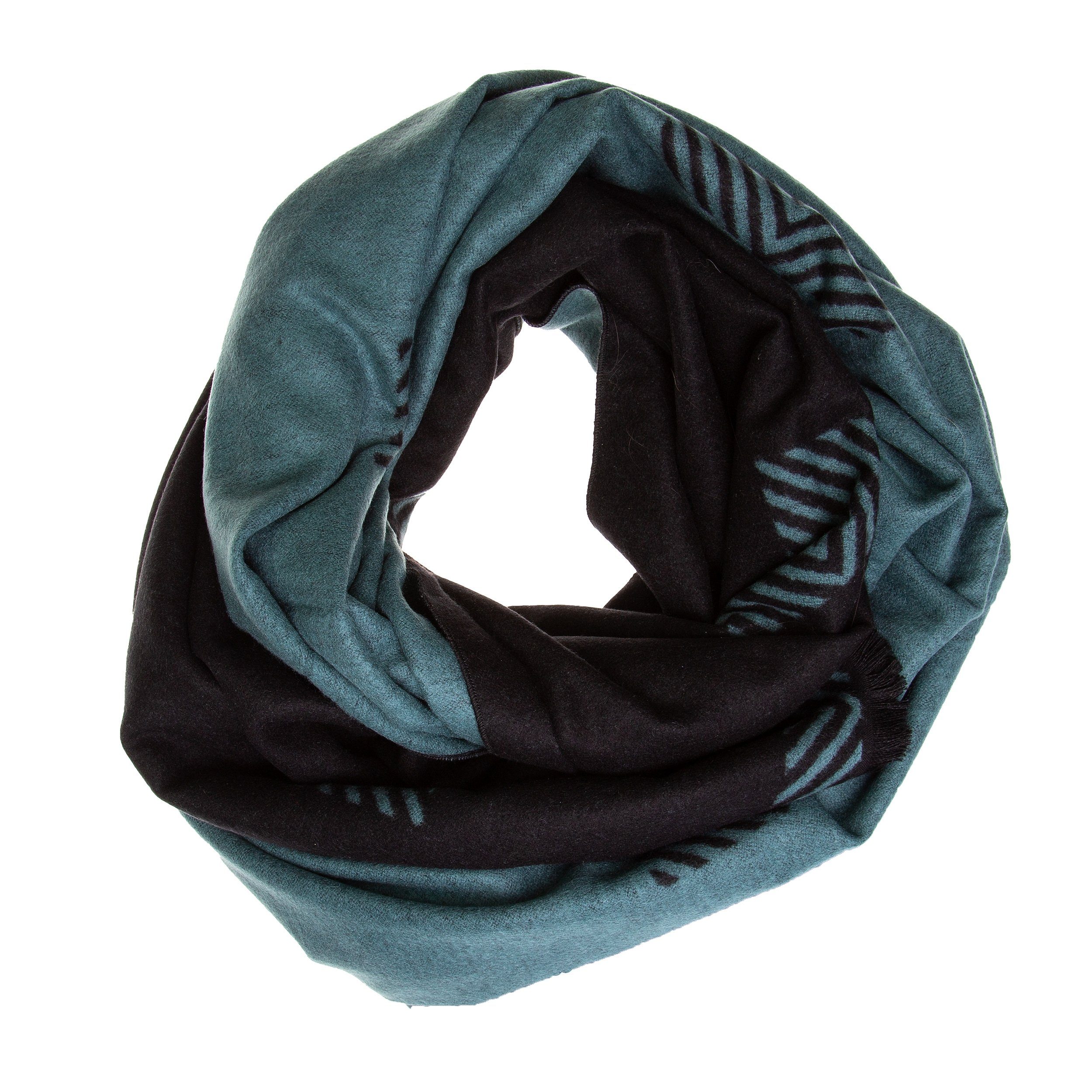 SEABRIGHT Seidenschal Schal Seidenflanell schwarz petrol