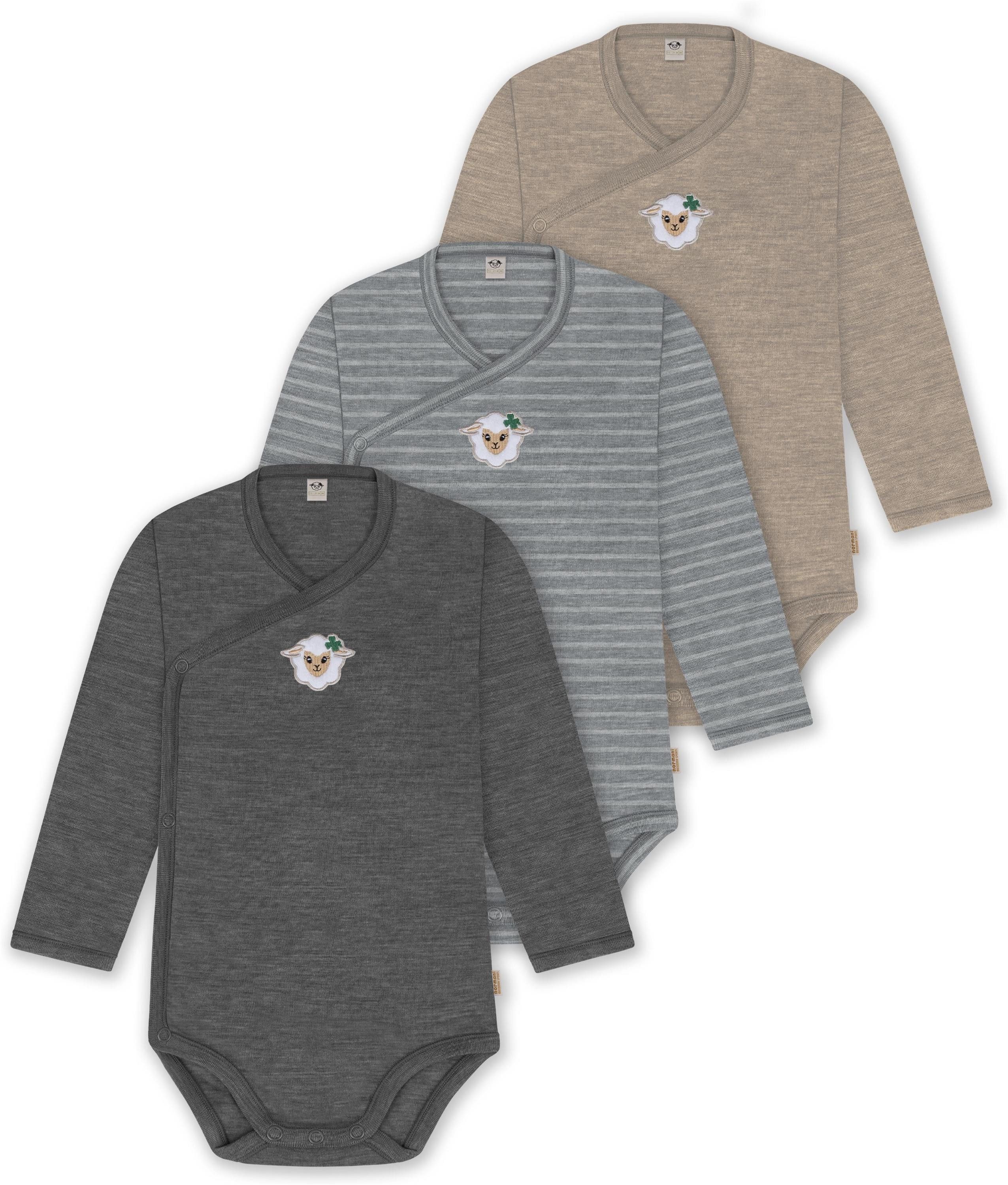 Langarmwickelbody 3er Set Baby-Body Wickelbody Toddler-Bodysuit