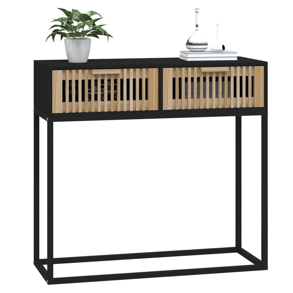 vidaXL Beistelltisch Konsolentisch Schwarz 80x30x75 cm Holzwerkstoff und Ei günstig online kaufen