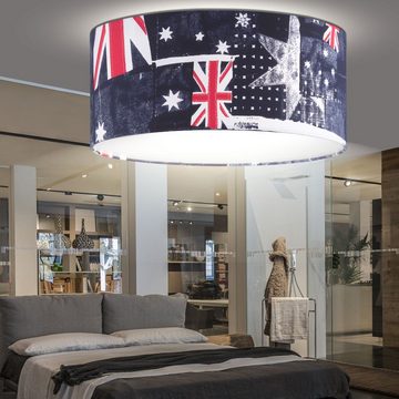 etc-shop Deckenleuchte, Leuchtmittel nicht inklusive, Deckenlampe mit Flagge Union Jack Britische Flagge