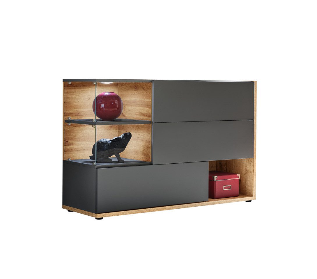Kommode Kommode SILK mit Led Beleuchtung und Push - Click System