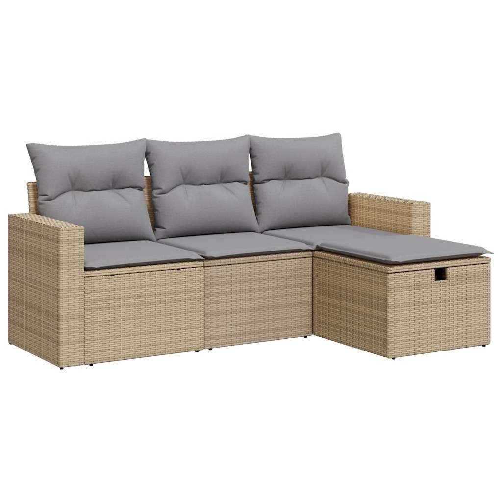 vidaXL Gartenlounge-Set 4-tlg. Garten-Sofagarnitur mit Kissen günstig online kaufen