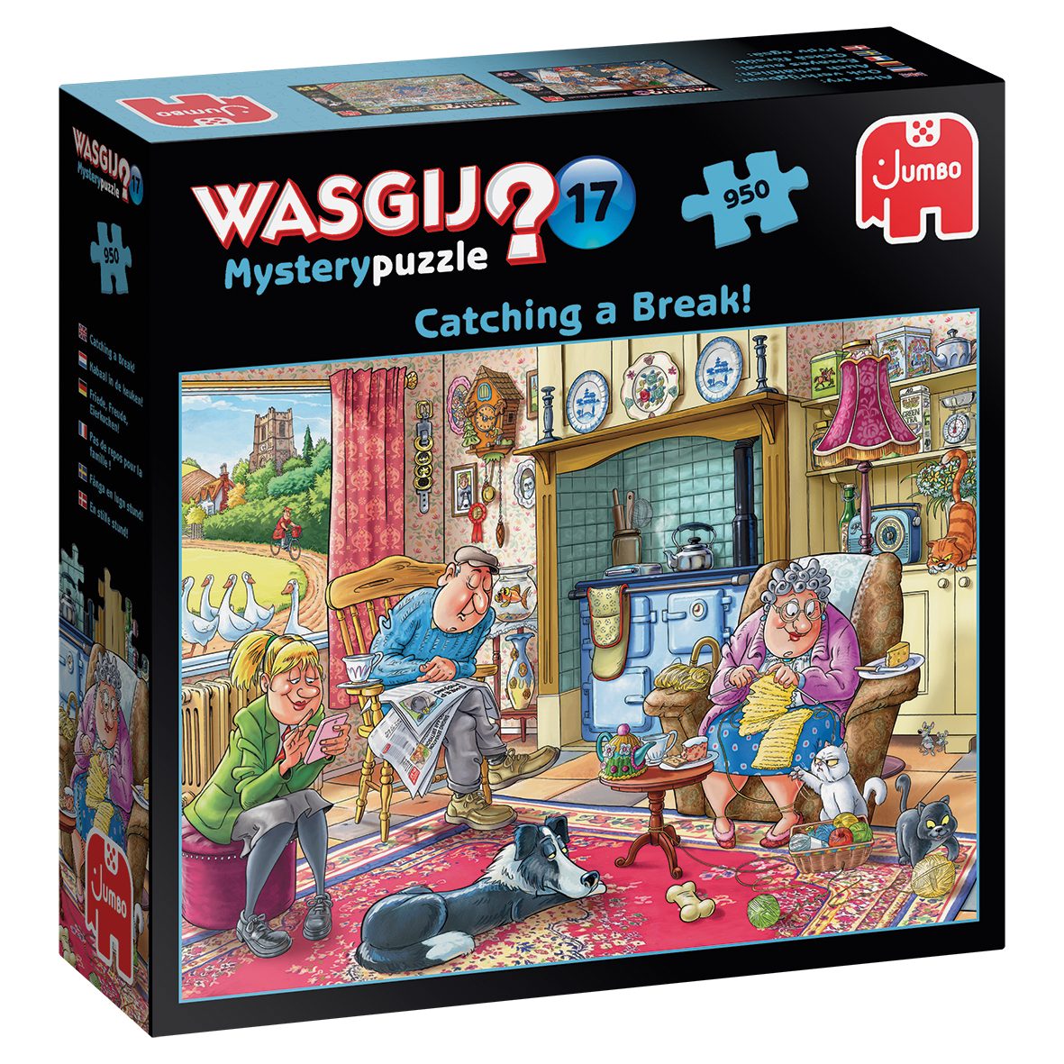 Jumbo Spiele Puzzle Wasgij Mystery 17 Friede, Freude, Eierkuchen! 950 Teile Puzzle, 950 Puzzleteile, Made in Europe