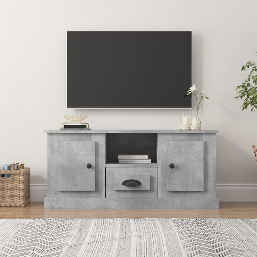 furnicato TV-Schrank Betongrau 100x35,5x45 cm Holzwerkstoff