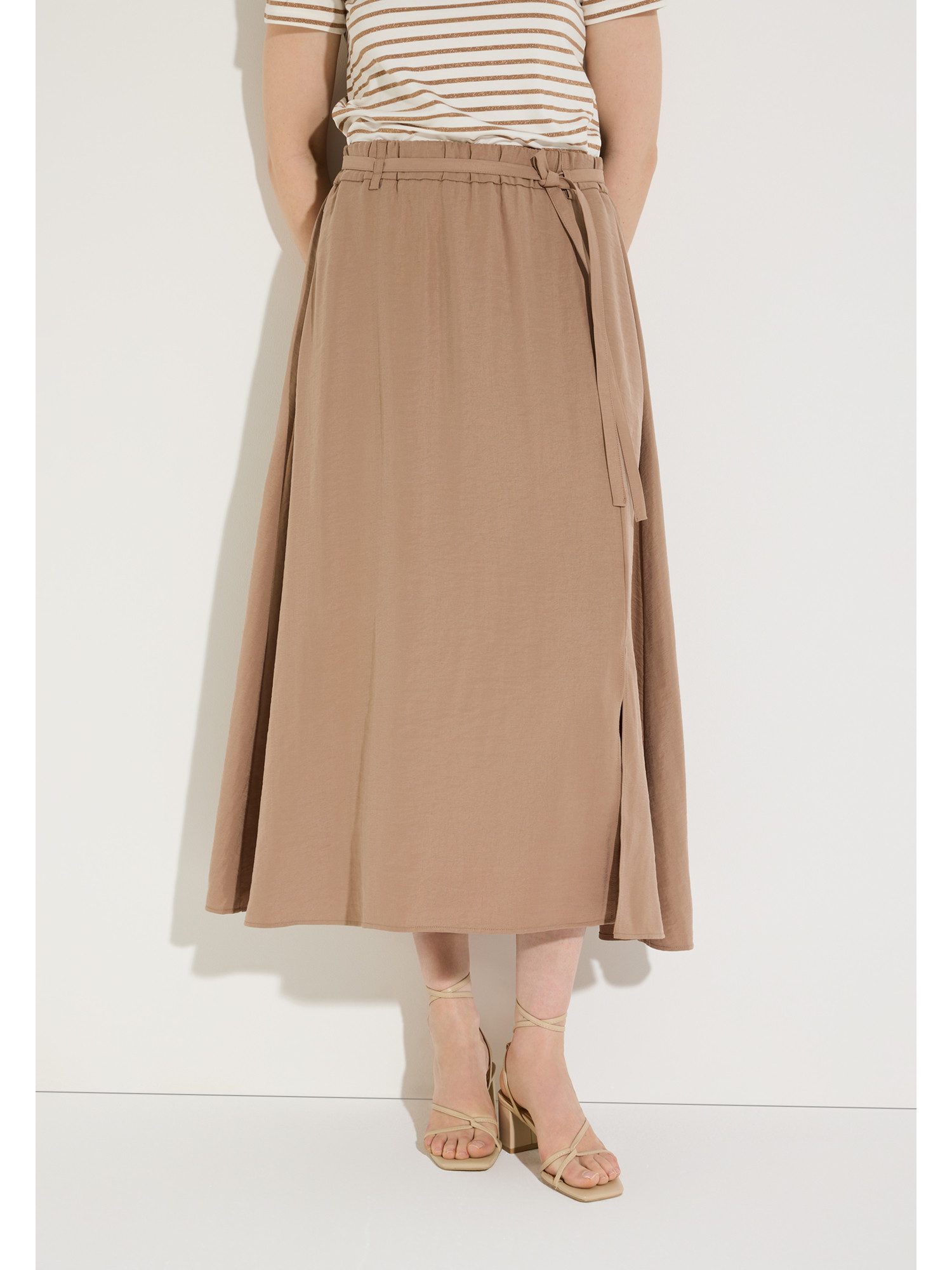 MORE&MORE A-Linien-Rock femininer Midi-Schlupfrock