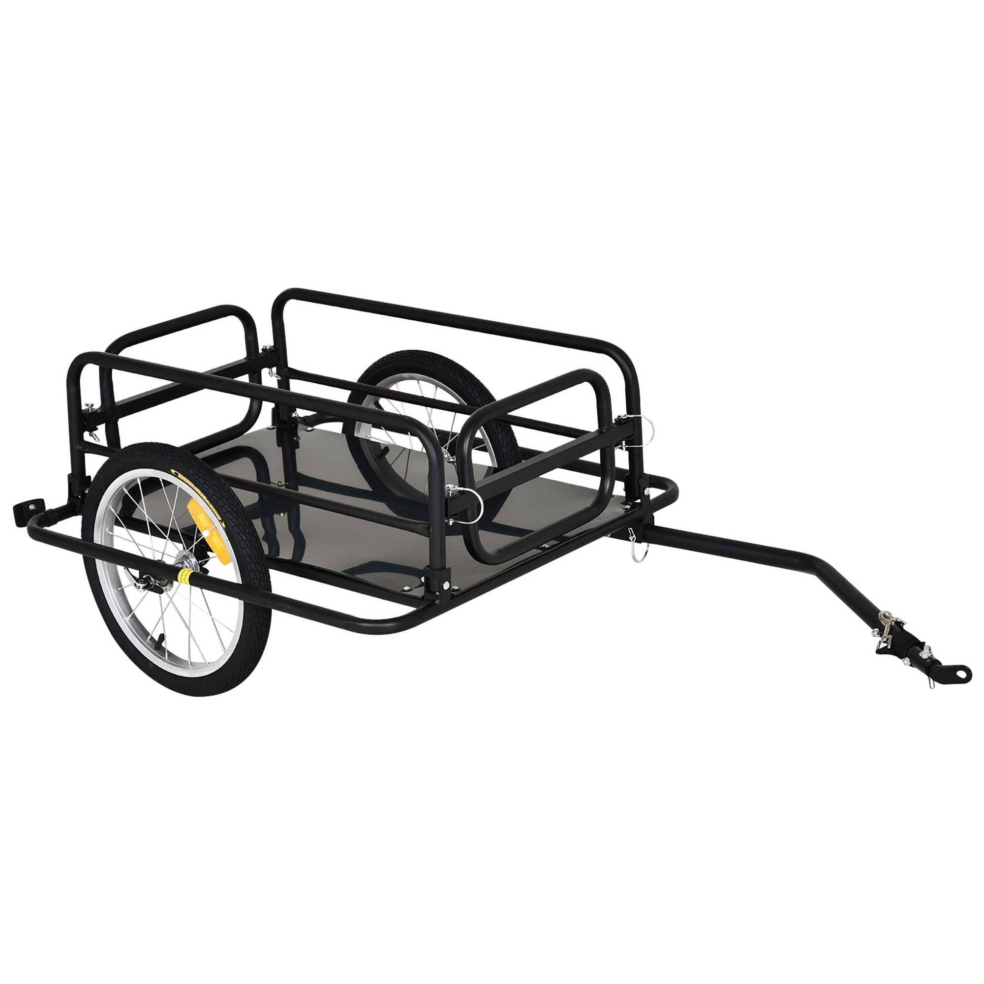 HOMCOM Fahrradlastenanhänger Transportanhänger, Schwarz 139 x 71,5 x 49 cm
