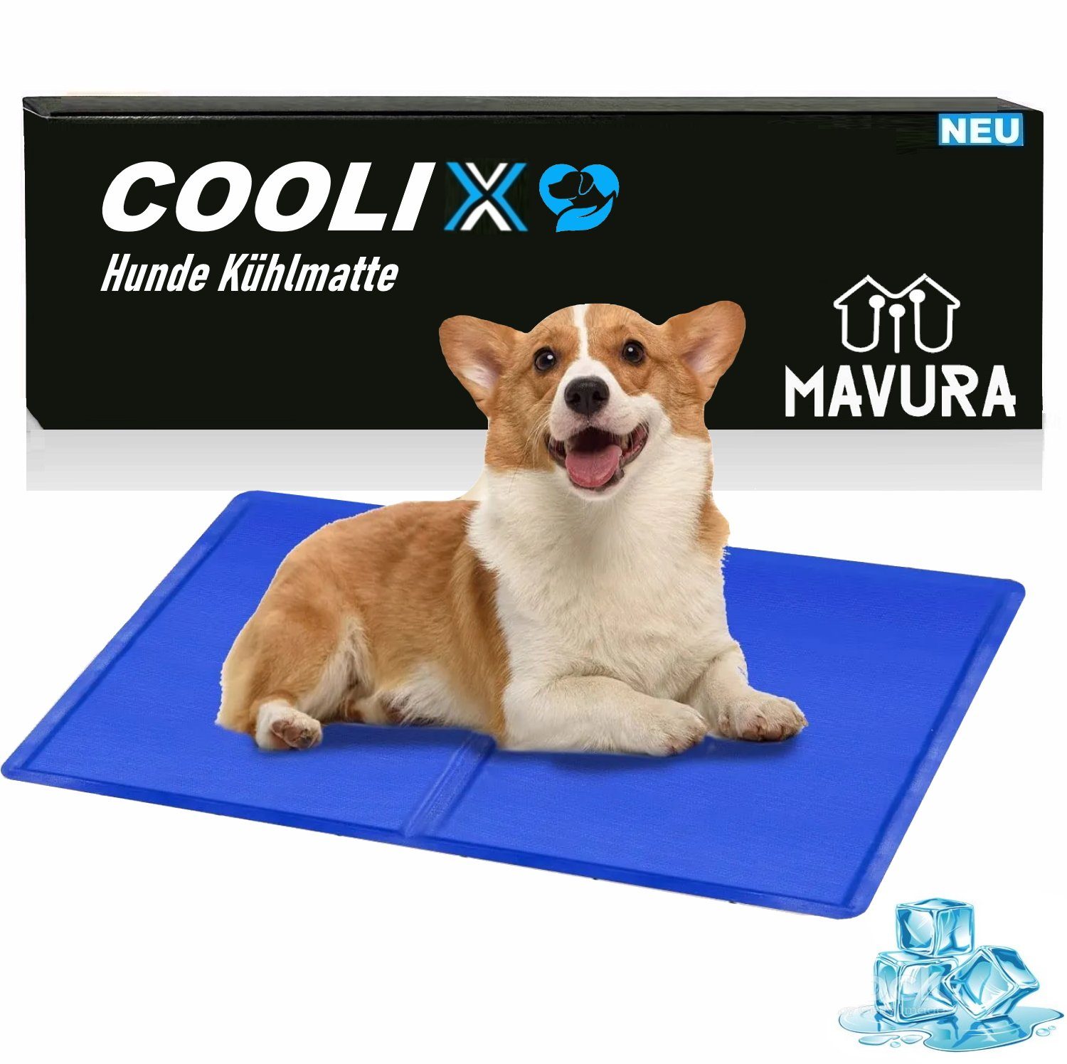 MAVURA Hundematte COOLIX Hunde Kühlmatte Haustier Kühlunterlage, Kühldecke Kältematte Gelmatte selbstkühlend für Hund & Katze