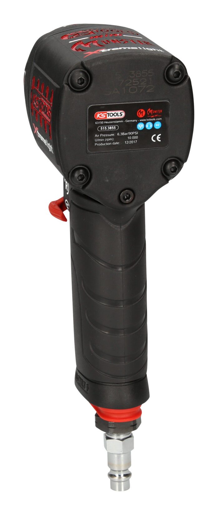 KS Tools Druckluft-Schlagschrauber, 10000 U/min, 3/8" miniMONSTER Xtremelight Hochleistungs 1.390 Nm