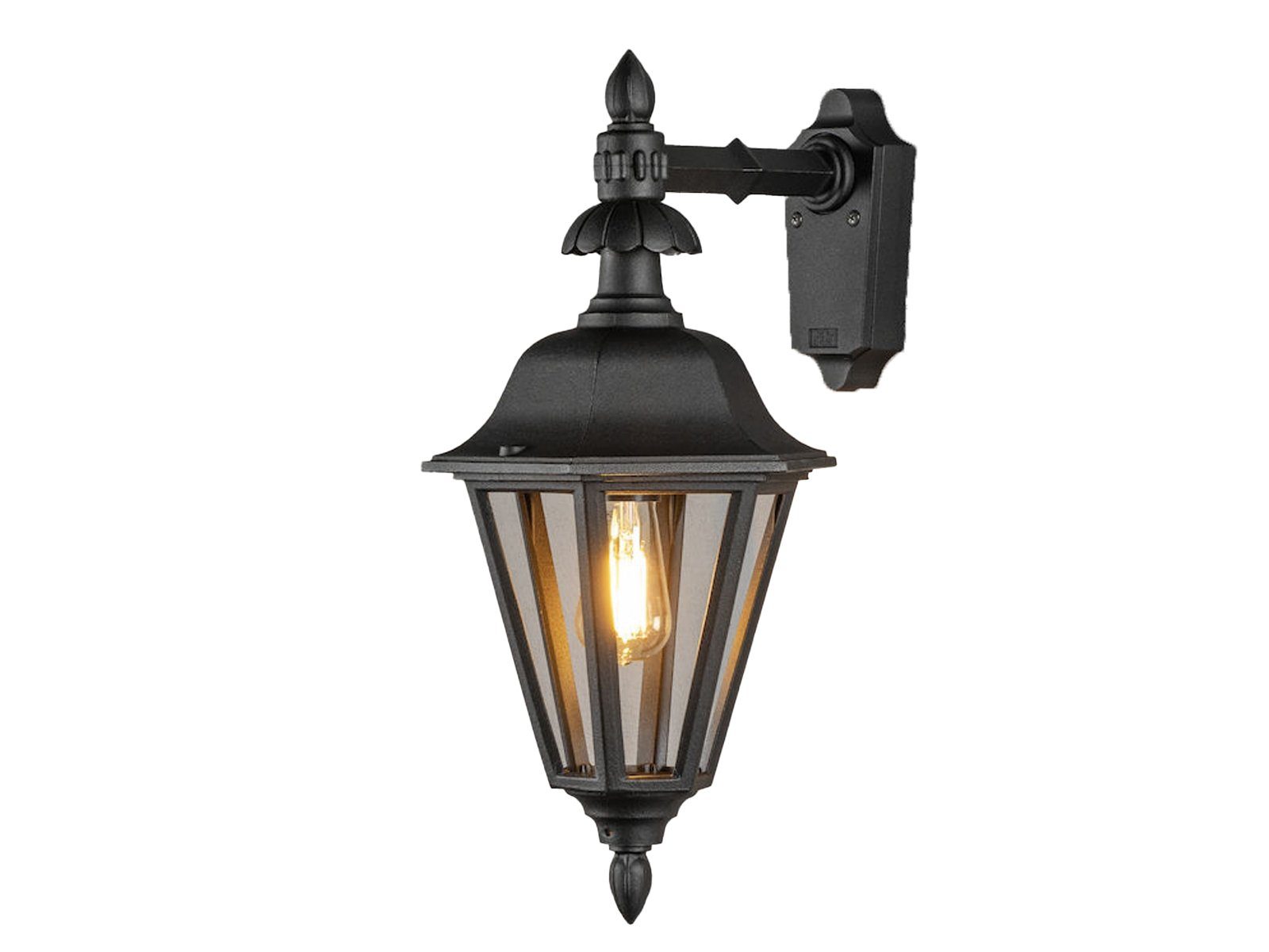 KONSTSMIDE LED Außen-Wandleuchte, LED wechselbar, warmweiß, Große Wand-laterne Landhausstil Fassadenlampe Hauswand Schwarz H: 54cm