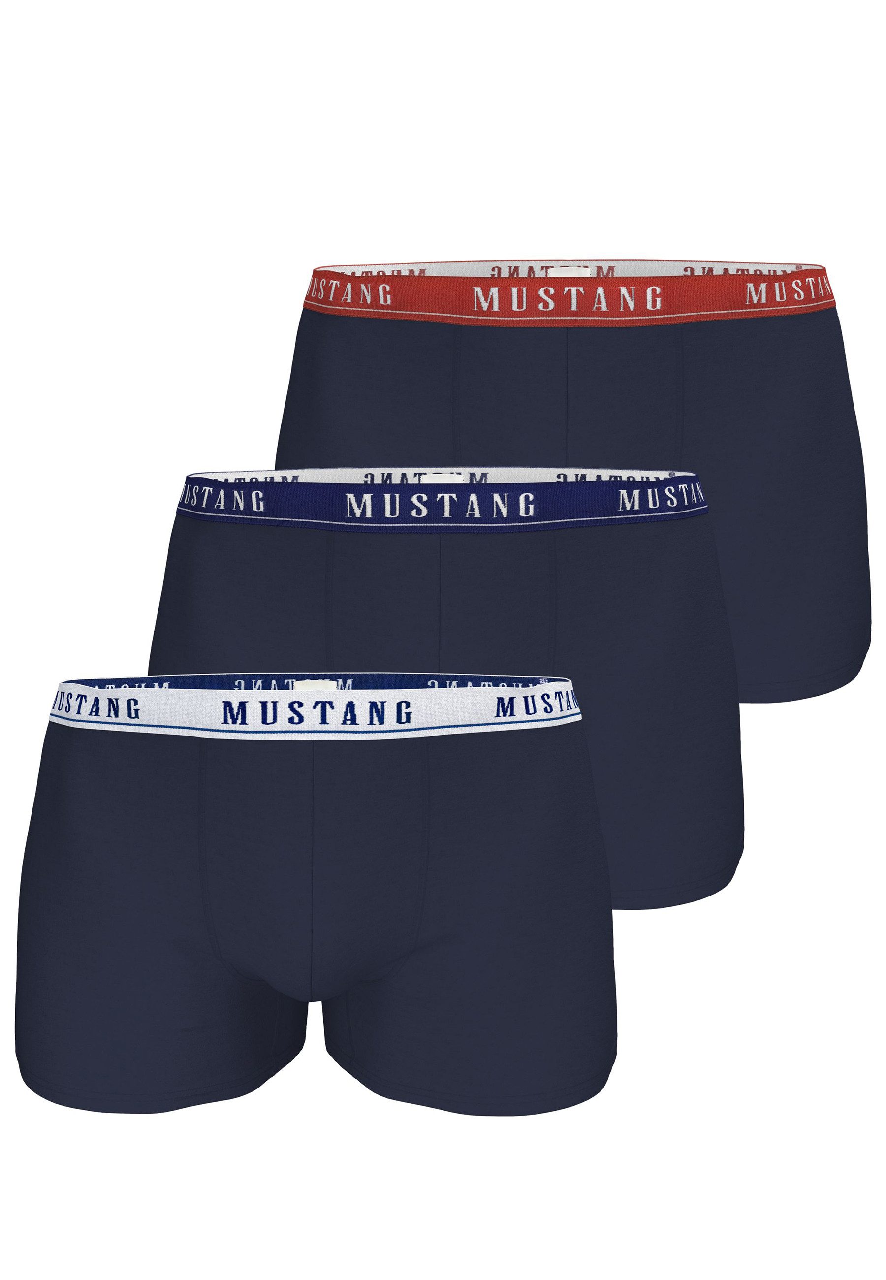 MUSTANG Retro Boxer DEXTER Retro-Pants Herren Unterhose Boxershorts (Spar-Set, 3-St) enge Passform, perfekter Sitz, elastischer Bund, maximaler Komfort