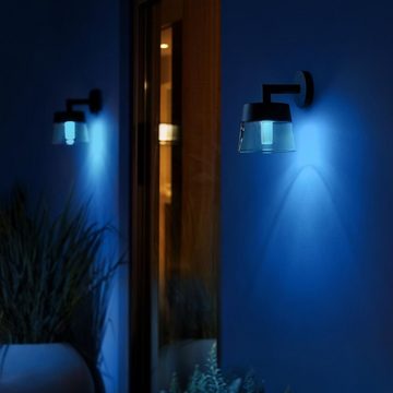 Philips Hue LED Außen-Wandleuchte White & Color Ambiance Attract - Wandleuchte, schwarz, keine Angabe, Leuchtmittel enthalten: Ja, fest verbaut, LED, warmweiss, Aussenlampe, Aussenwandleuchte, Outdoor-Leuchte
