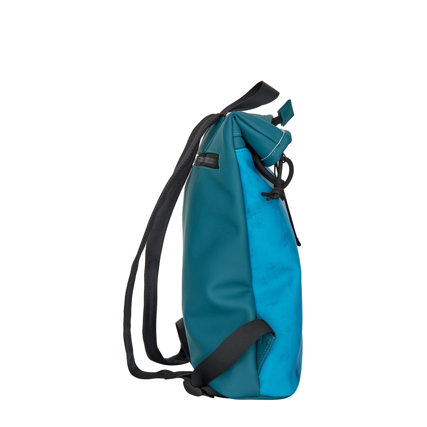 NEW REBELS Cityrucksack kleiner Roll Up RollTop Kurier Rucksack Mart Los Angeles, wasserabweisendes Planenmaterial, mit Hirsch Design