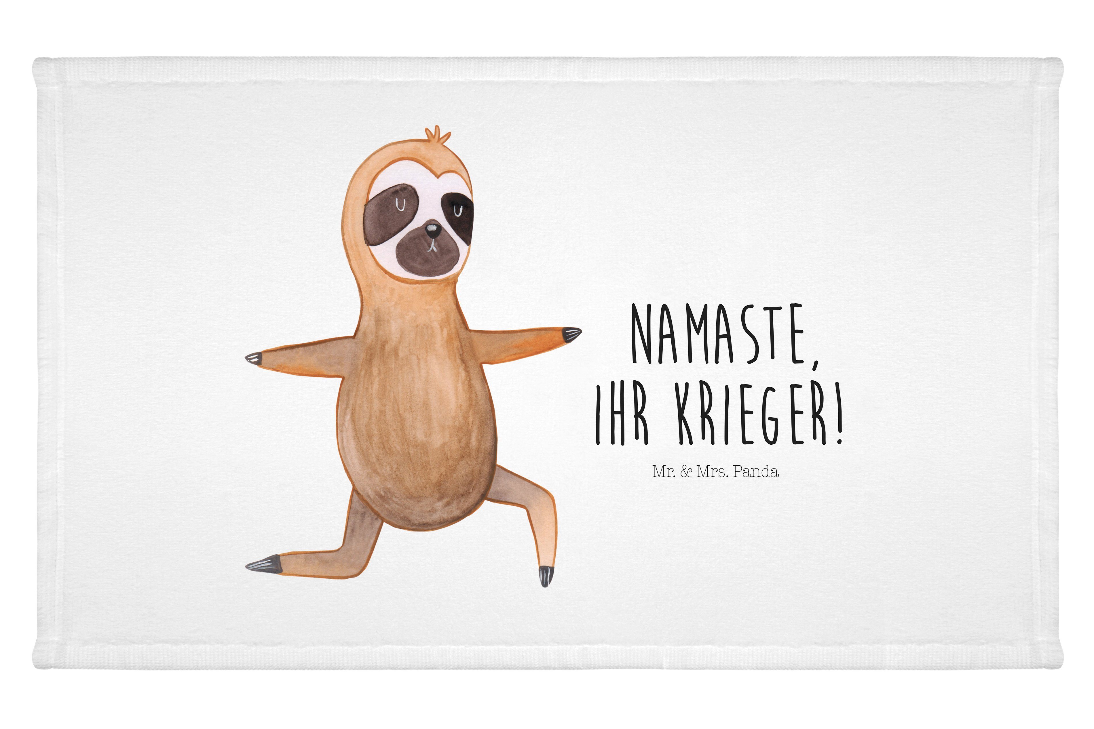 Mr. & Mrs. Panda Handtuch Faultier Yoga - Weiß - Geschenk, Atmung, Namaste, Faultier Deko, Yog, (1-St)