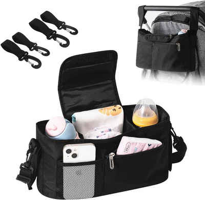 autolock Kinderwagen-Tasche Kinderwagen Organizer, grau oder schwarz, Kinderwagentasche