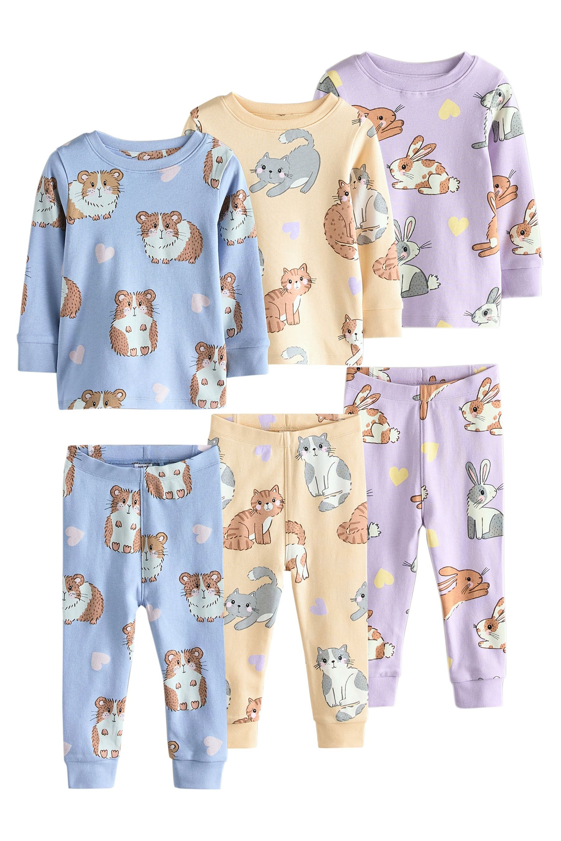 Next Pyjama Snuggle Schlafanzug im 3er-Pack, Stampy Star (6 tlg)