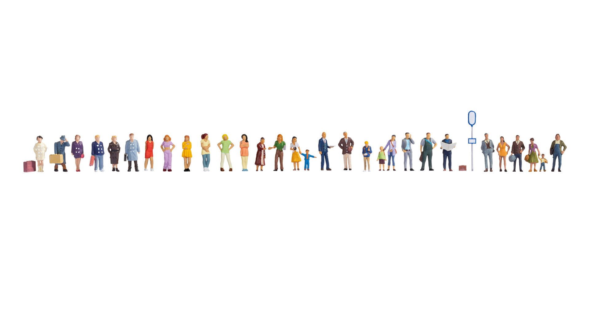NOCH Modelleisenbahn-Figur NOCH Mega-Spar-Set „Stehende und Laufende“, Figure