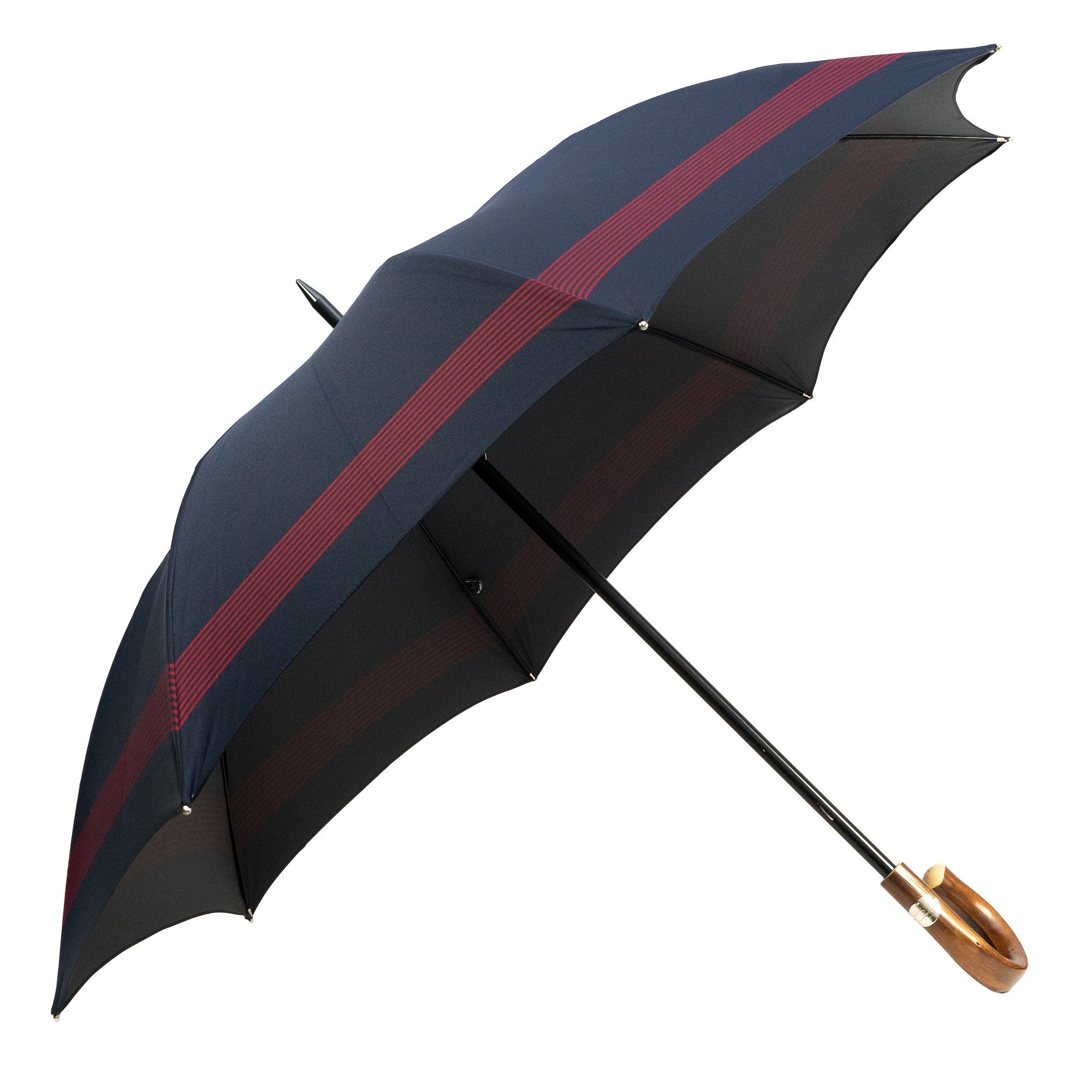 Francesco Maglia Stockregenschirm, Luxus-Regenschirm, dunkelblau mit roter  Streifenumrandung, Handmade in Italy online kaufen | OTTO