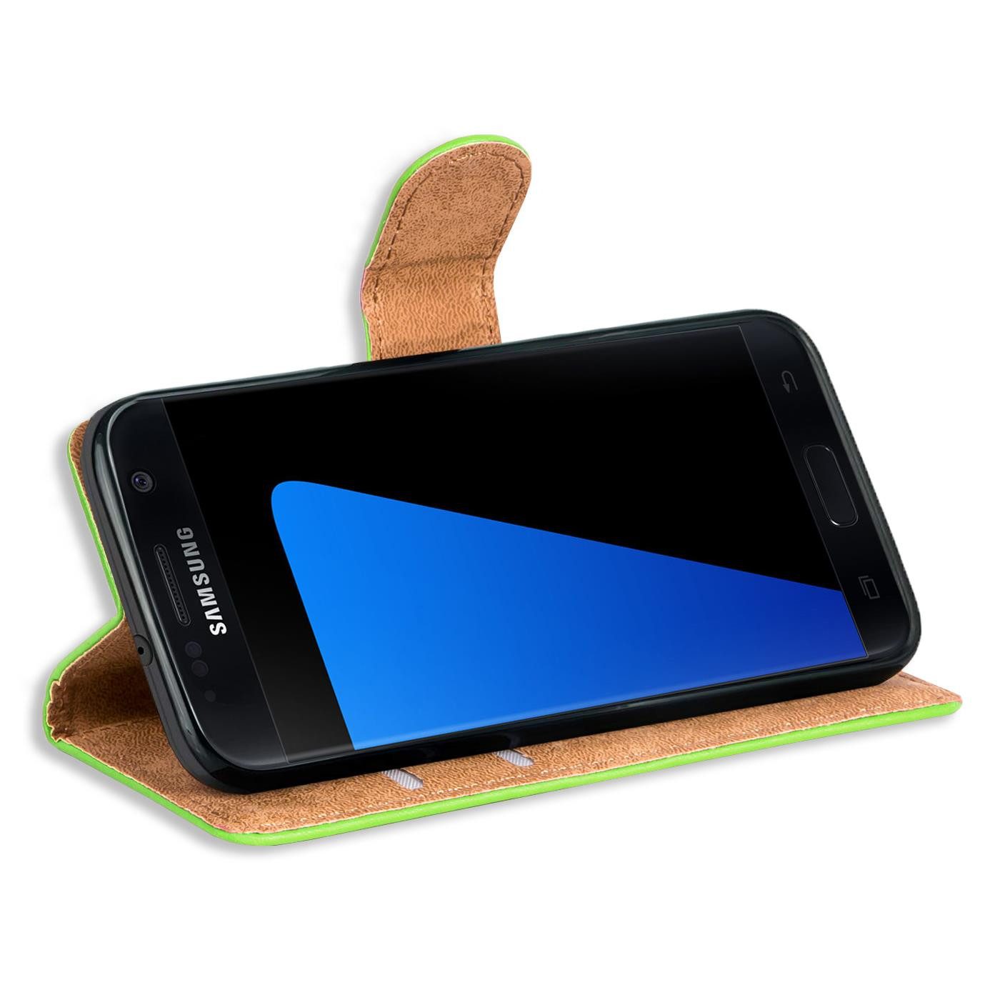 CoolGadget Handyhülle Book Case Handy Tasche für Samsung Galaxy S7 5,1 Zoll, Hülle Klapphülle Flip Cover für Samsung S7 Schutzhülle stoßfest