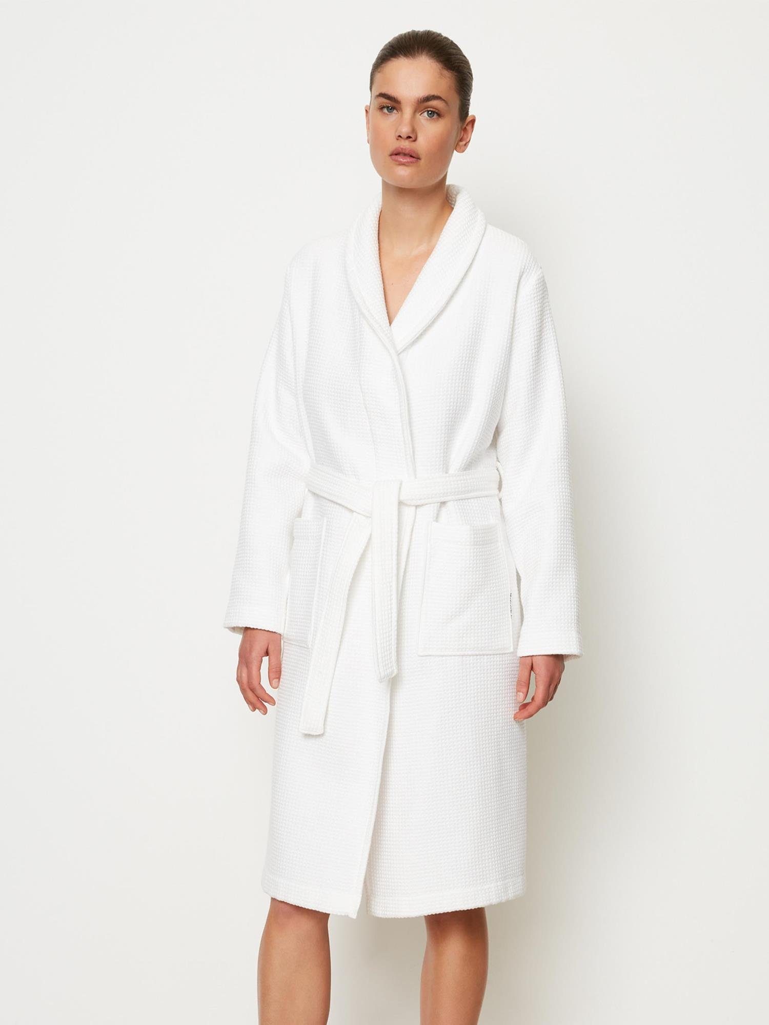 Marc O'Polo Home Damenbademantel Premium Women, Midilänge, Baumwolle, Schal günstig online kaufen