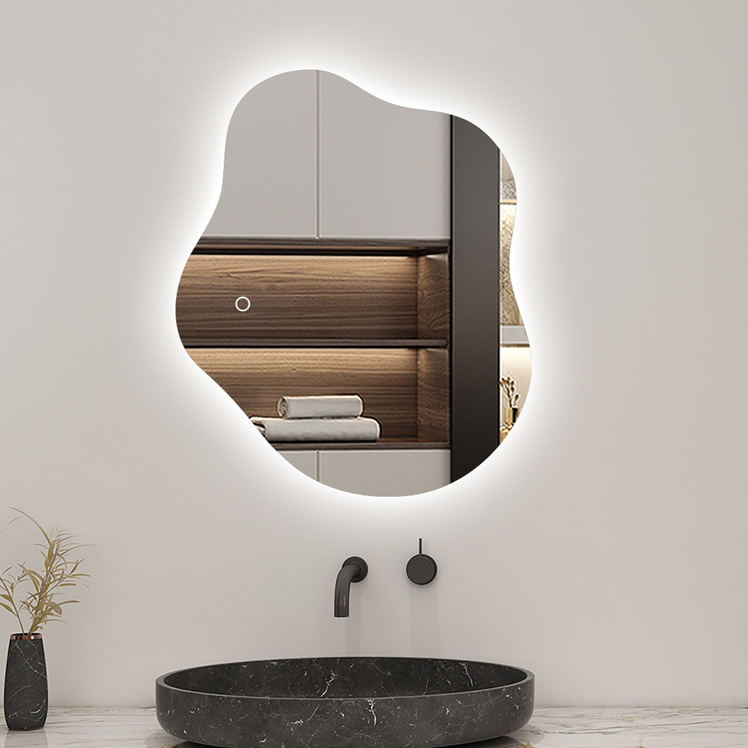 Aica Sanitär Badspiegel Asymmetrische Dekospiegel mit Antibeschlag Badezimm günstig online kaufen