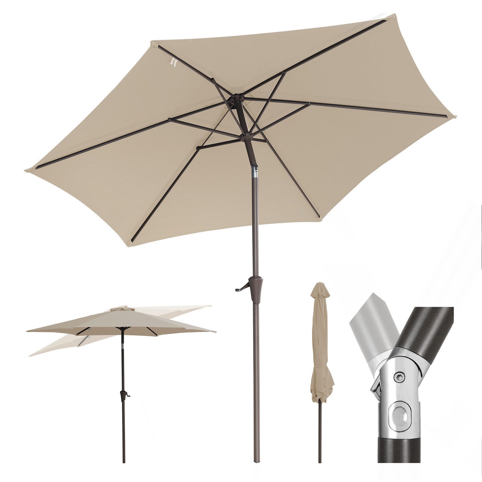 Sekey Sonnenschirm ø 270 cm Sonnenschirm günstig online kaufen