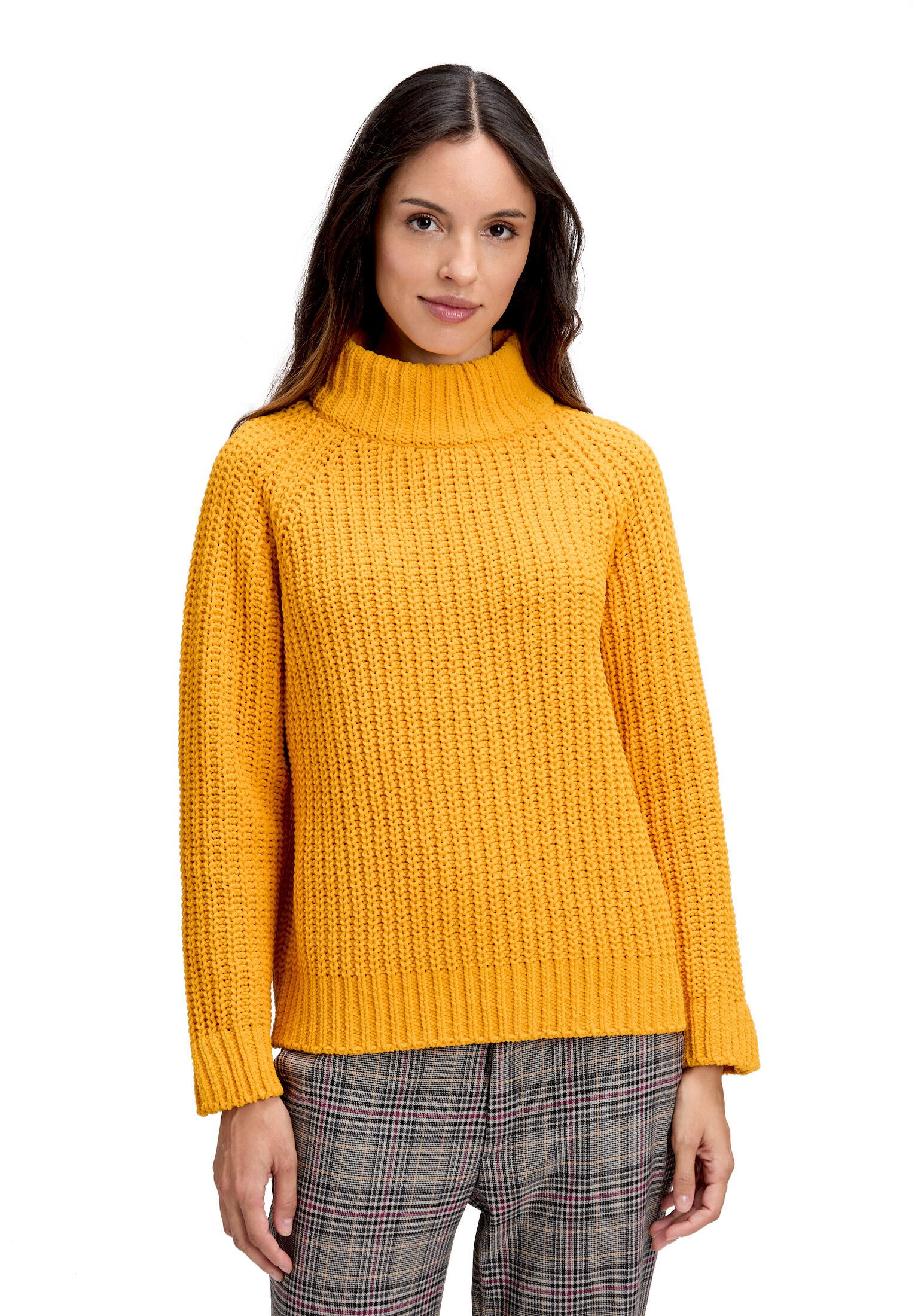 Cartoon Strickpullover Damen mit Stehkragen (1-tlg)