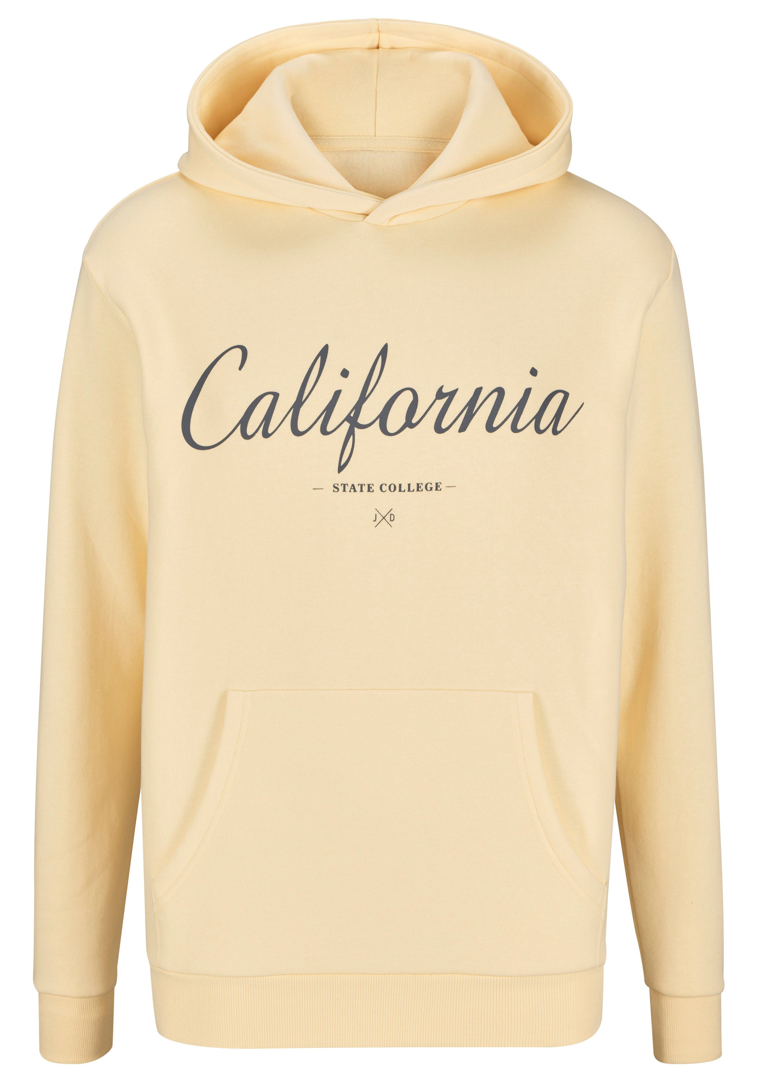 John Devin Hoodie Sweatshirt mit coolem Druck, aufgesetzter Tasche und Kapu günstig online kaufen