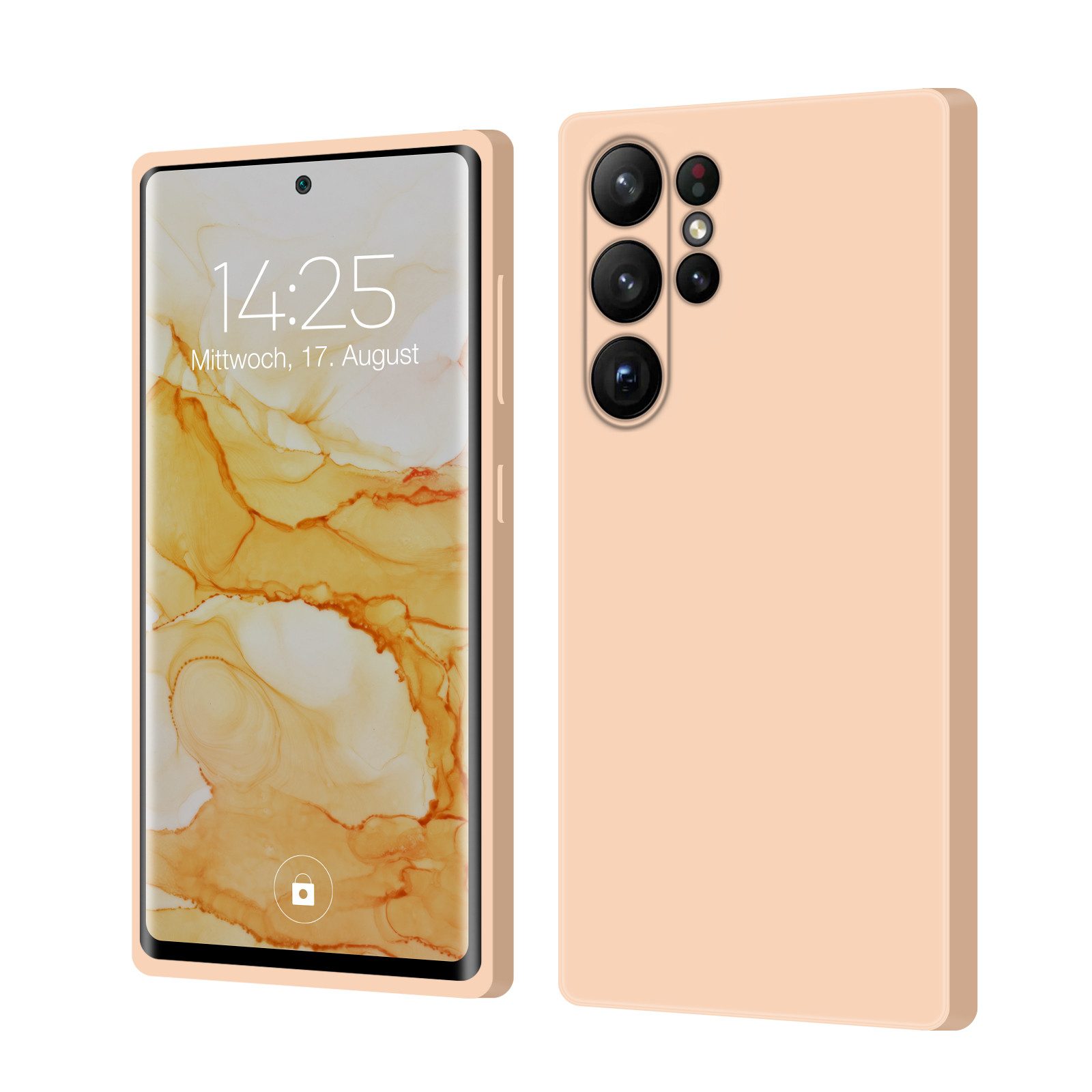 Tec-Expert Handyhülle SoftGrip Cover Hülle für Samsung Galaxy S23 Ultra, Handy Case Bumper integrierter Kameraschutz flexibel