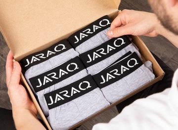 JARAQ Boxer JARAQ Baumwolle Boxershorts Herren 6er Pack Perfekte Passform Unterhosen für Männer S - 4XL Hellgrau (Spar-Packung, 6-St., 6er-Pack)