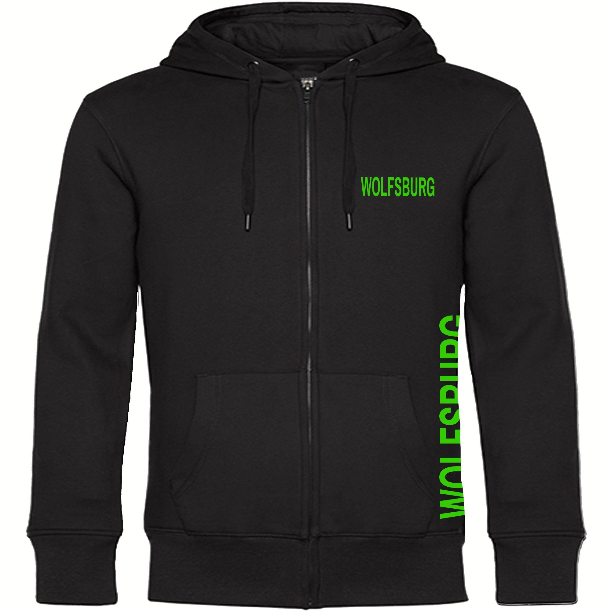 multifanshop Kapuzensweatjacke Wolfsburg - Brust & Seite - Sweat günstig online kaufen
