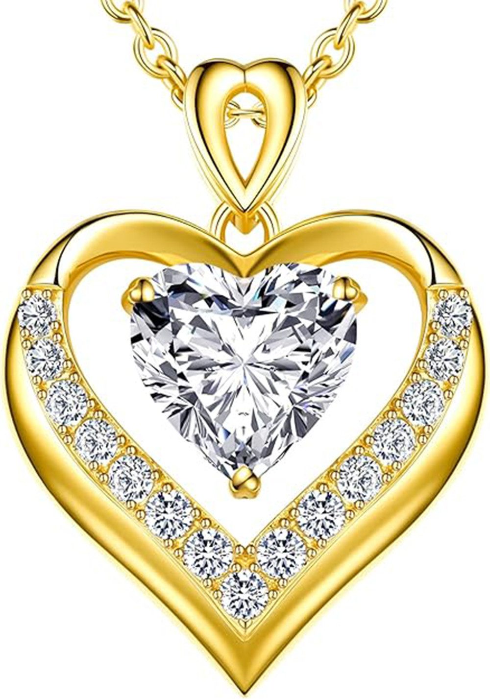 Kette mit Anhänger 1ct,Halskette damen,Diamond,halskette mädchen,Anhänger-Halskette