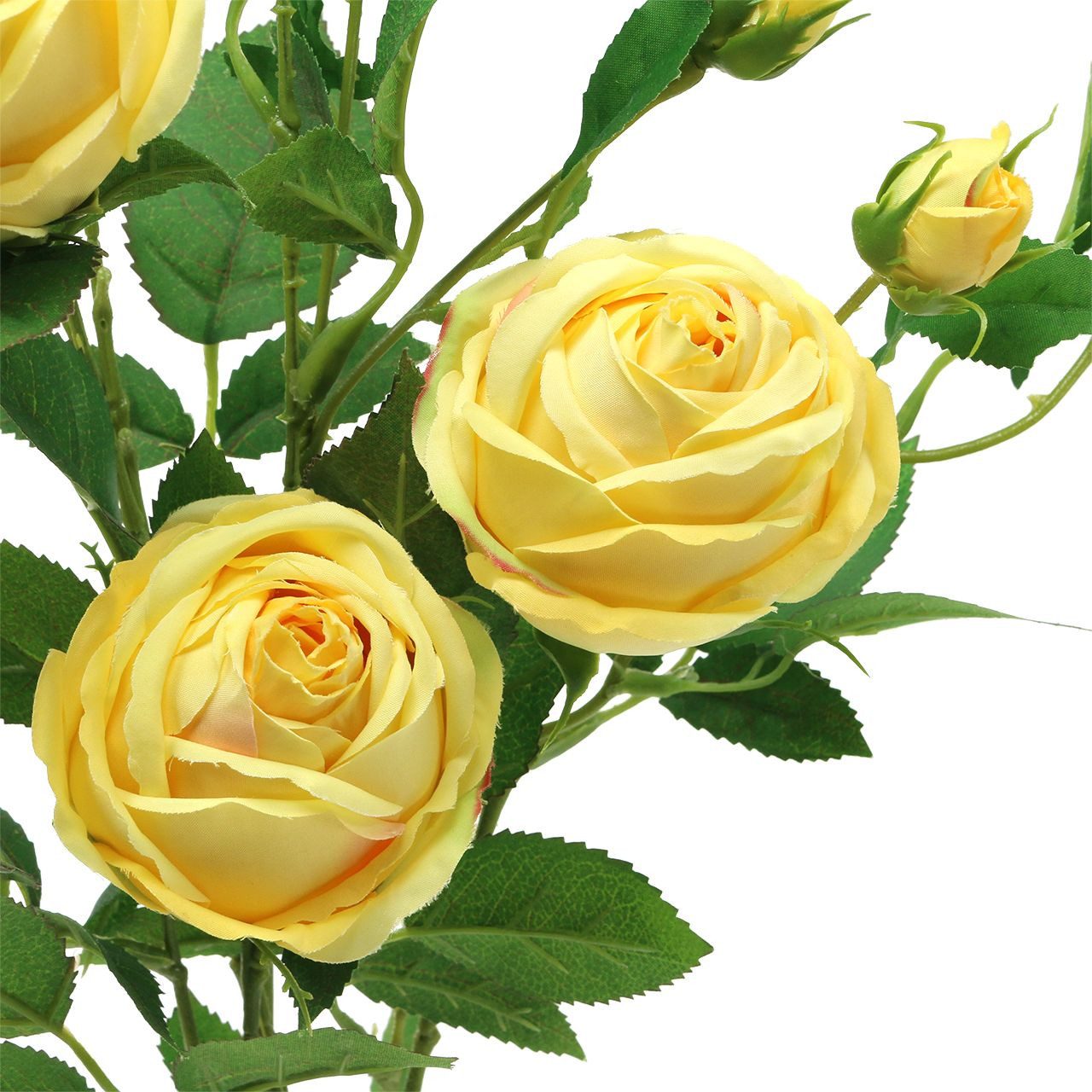 Kunstblume Rosenzweig Gelb 100cm – Künstliche Blumen Dekoration, Hochzeit, Florists Products, Höhe 0.8 cm