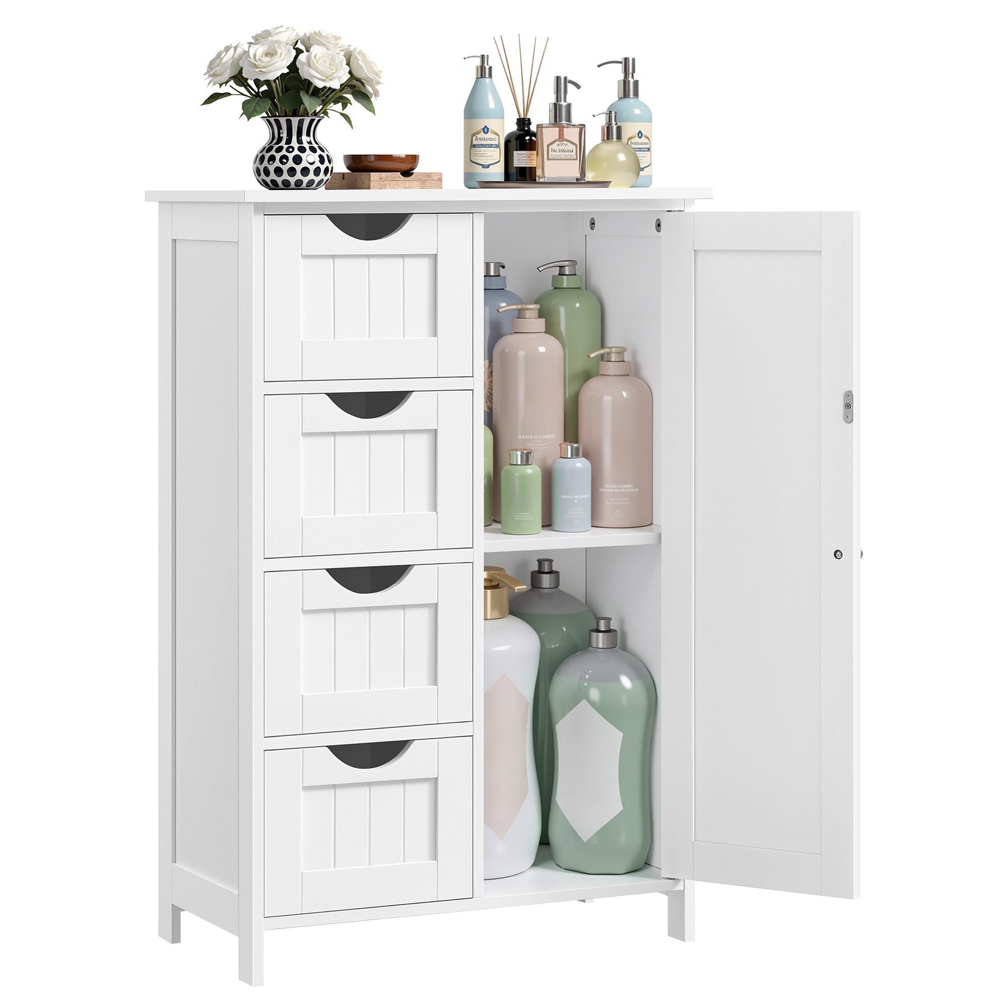 VASAGLE Badmöbel-Set Badezimmerschrank Badschrank Beistellschrank, mit günstig online kaufen