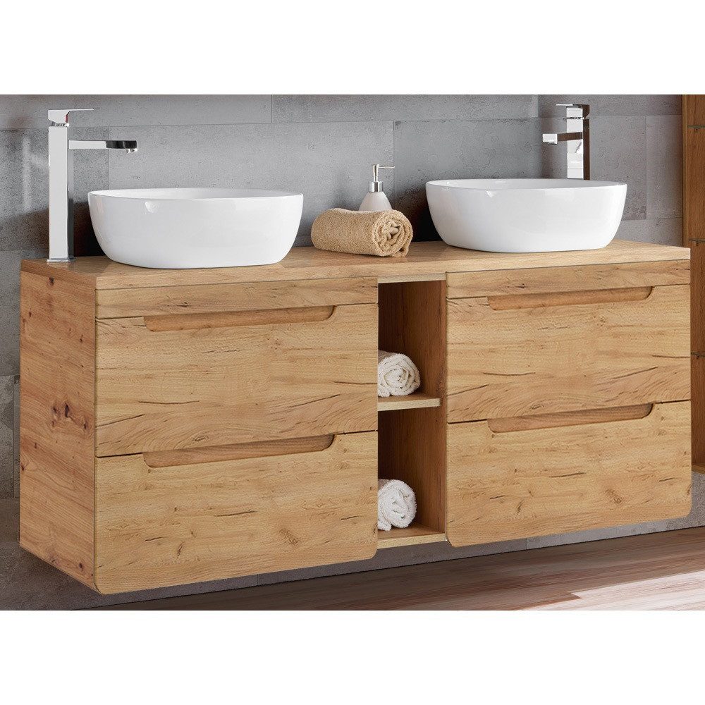 Lomadox Waschtisch LUTON-56-CRAFT, Wotan Eiche Nb. günstig online kaufen