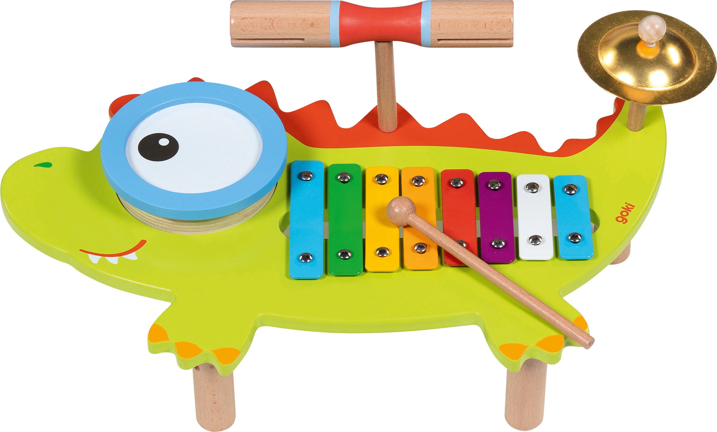 Spielzeug-Musikinstrument Musikstation Krokodil mit Notenheft