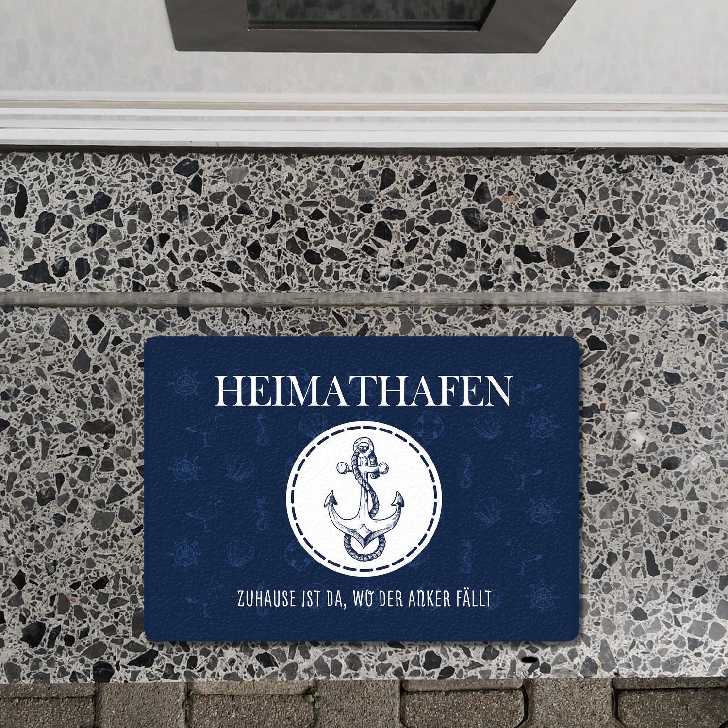 speecheese Fußmatte Heimathafen Zuhause ist da wo der Anker fällt Fußmatte günstig online kaufen