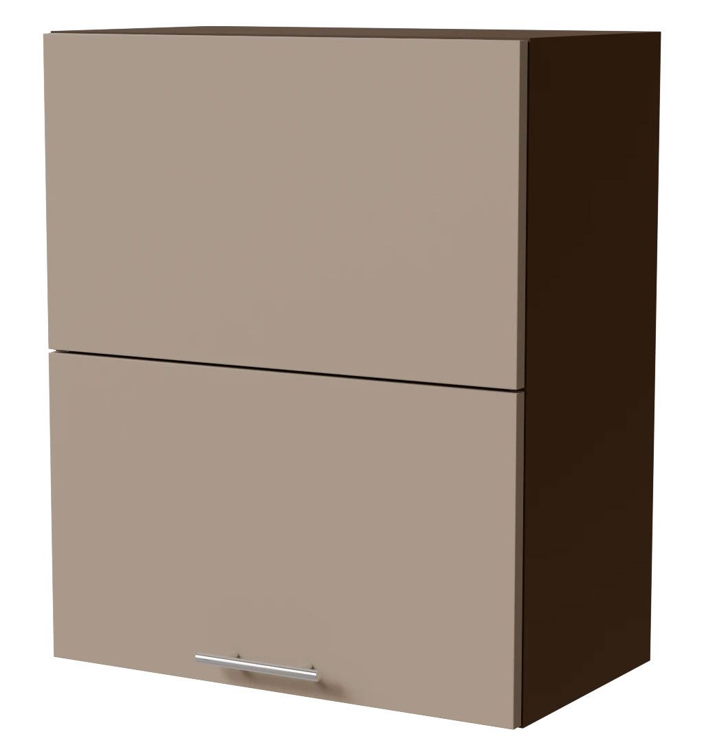 Feldmann-Wohnen Faltlifthängeschrank Brerra (W8B/60-AV, 2-geteilte Hochfaltklappe, 2 Einlegeböden, 1-St., moderne Optik, lackierte Fronten, 60x32,5x72cm) lava / RAL 1019 graubeige Matt