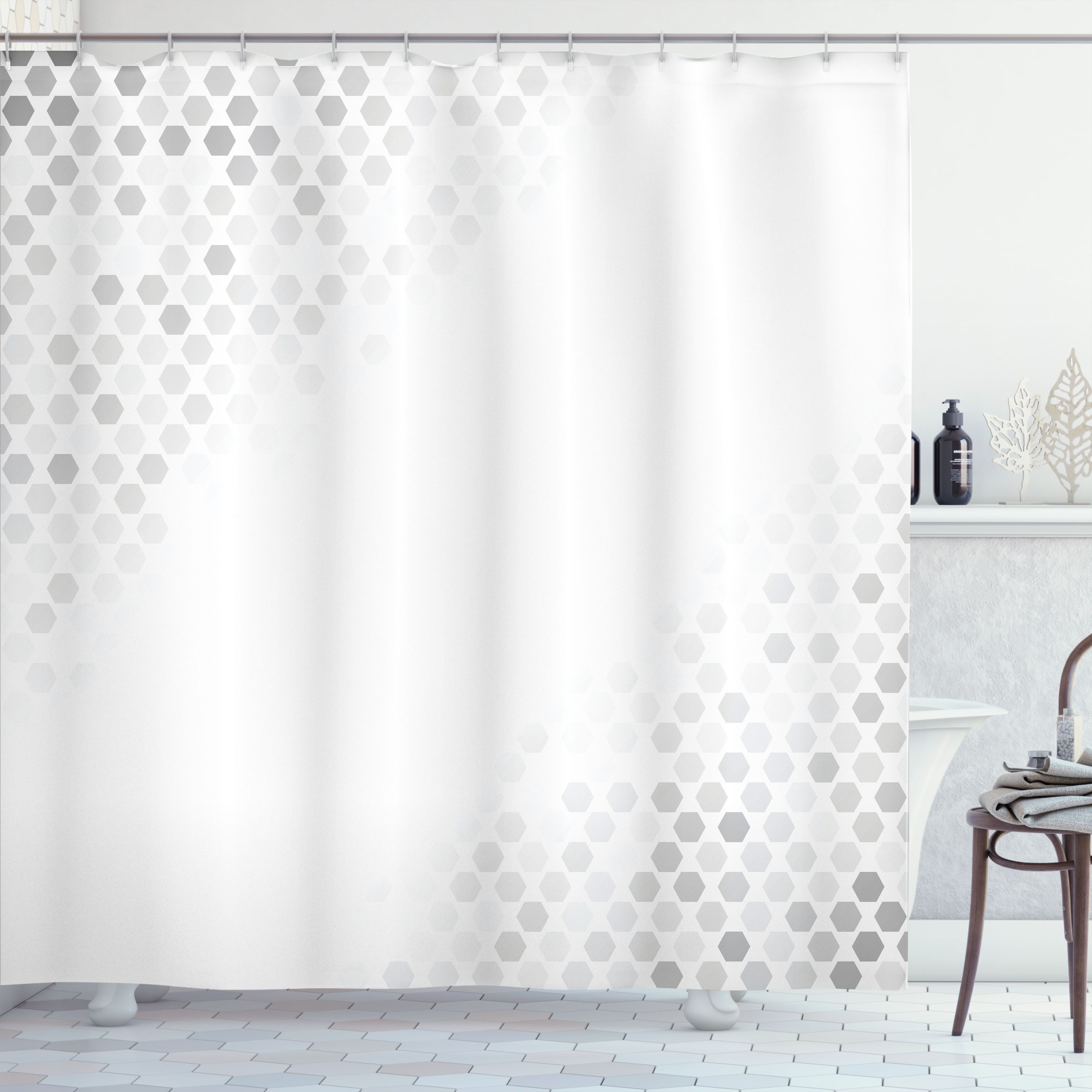 Abakuhaus Duschvorhang Moderner Digitaldruck mit 12 Haken auf Stoff Wasser Resistent Breite 175 cm, Höhe 180 cm, Geometrisch Abstrakte Mosaik-Kunst