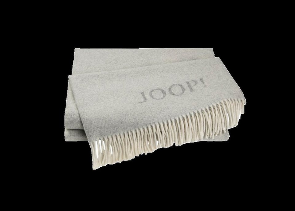 Wolldecke JOOP FINE DF Plaid / Decke 130 x 180 cm Fransen Graphit-Rauch,  Joop!, Tagesdecke Kuscheldecke Decke Wohndecke