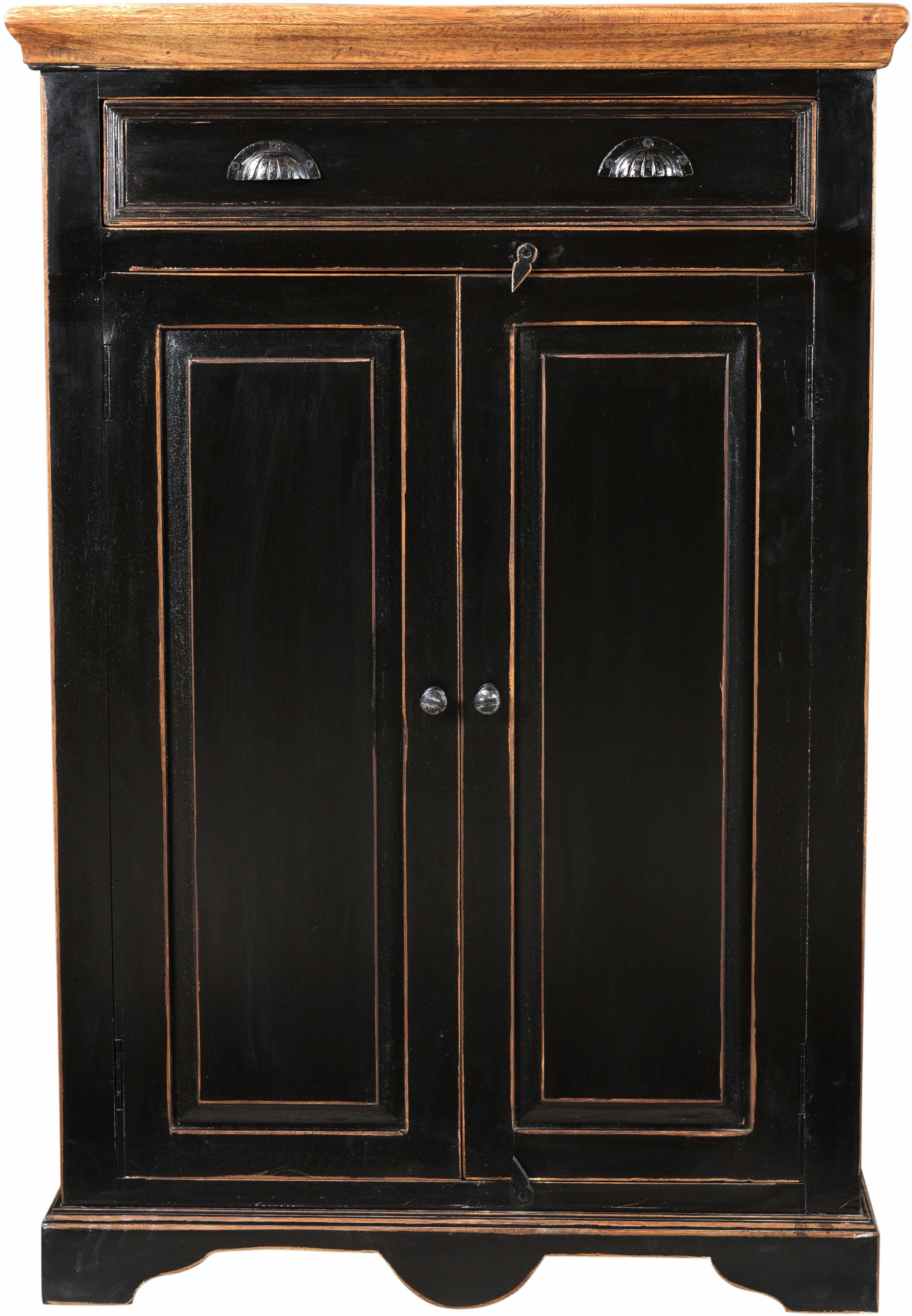 SIT Highboard CORSICA Vintage aus Mangoholz mit Türen & Schublade, Vier feste Einlegeböden für strukturierten Stauraum