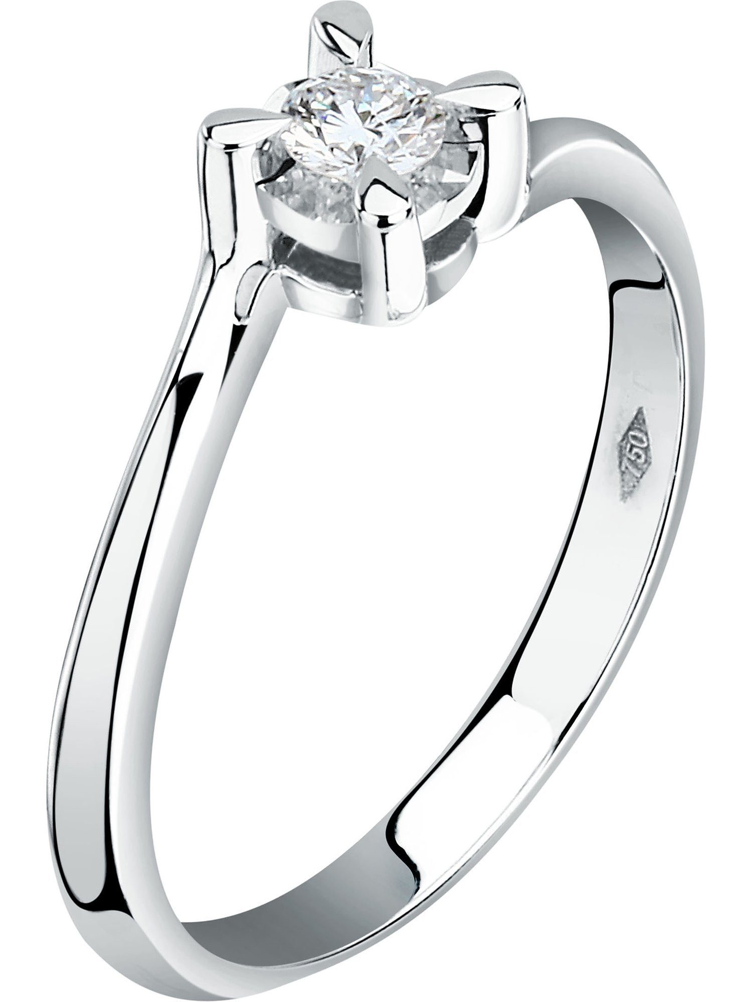 Diamantring CHRIST Damen-Damenring 585er Weißgold 1 Diamant