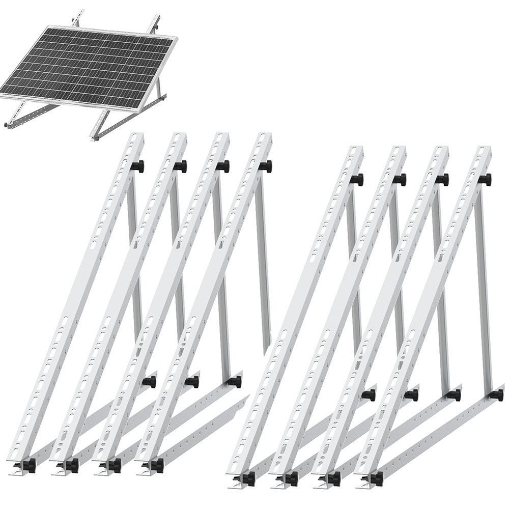 PFCTART 118cm 4 Paar Solarpanel Halterung,für Flachdach, Einstellbar 0°-90 Solarmodul-Halterung